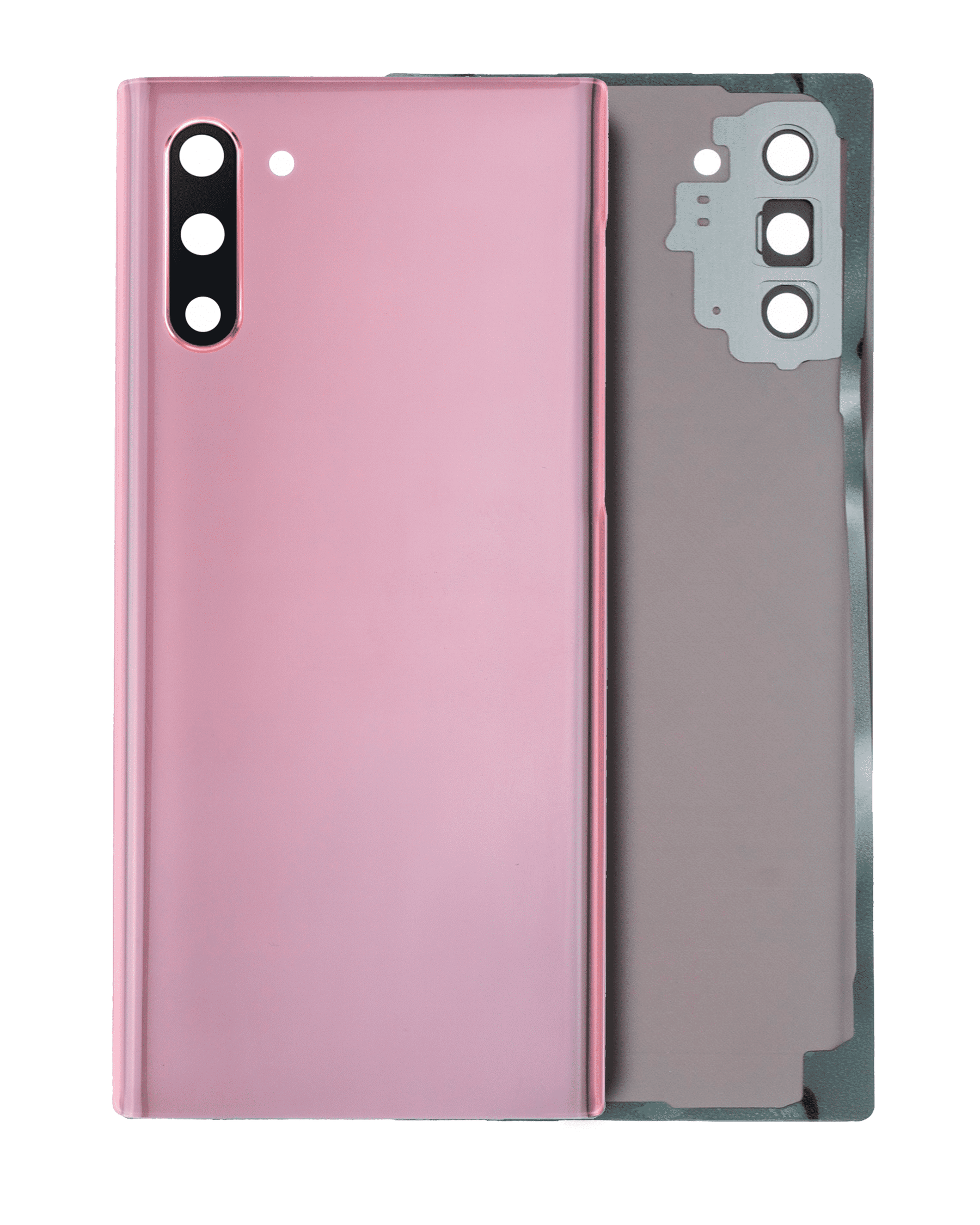 Replacement Back Cover Glass With Camera Lens Compatible For Samsung Galaxy Note 10 (No Logo) (Vemake) (Aura Pink)