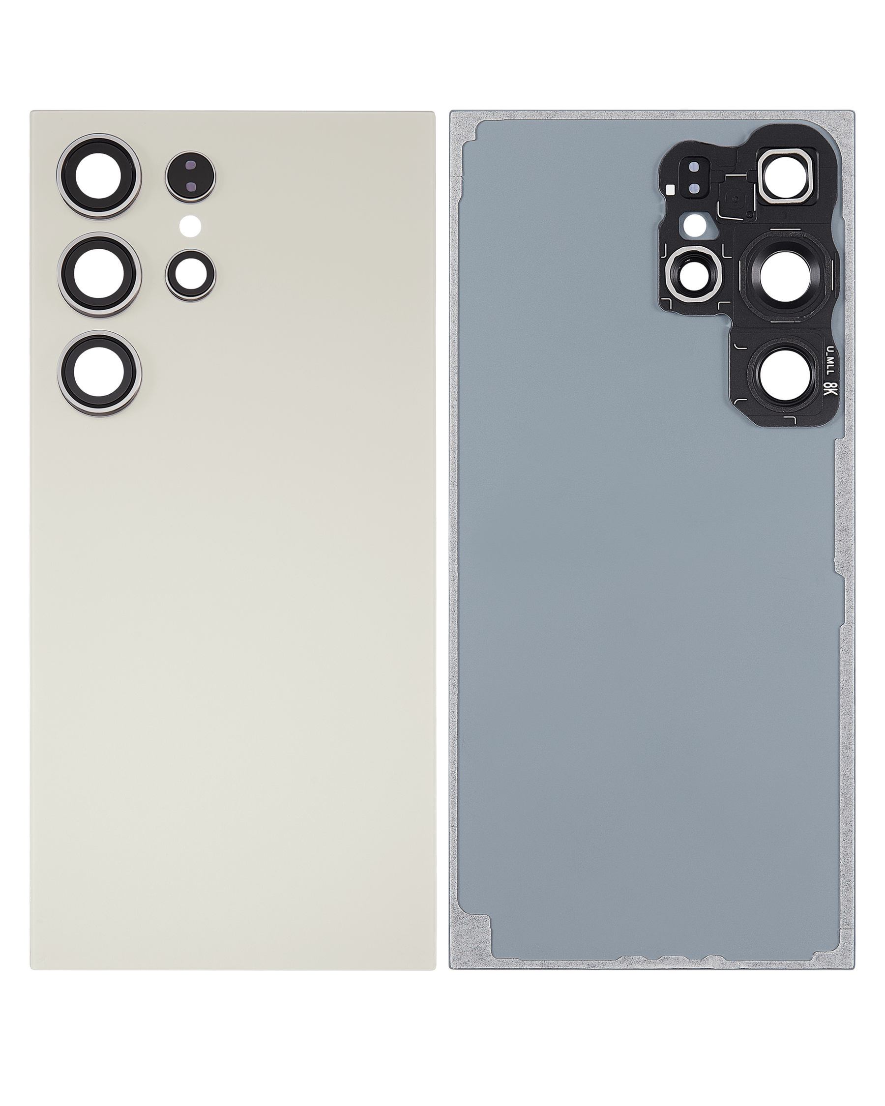 Back Cover Glass With Camera Lens Compatible For Samsung Galaxy S24 Ultra 5G Replacement by MacFactory(No Logo) (Aftermarket Plus) (Titanium Gray) Replacement By MacFactory