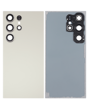 Back Cover Glass With Camera Lens Compatible For Samsung Galaxy S24 Ultra 5G Replacement by MacFactory(No Logo) (Aftermarket Plus) (Titanium Gray) Replacement By MacFactory