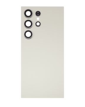 Back Cover Glass With Camera Lens Compatible For Samsung Galaxy S24 Ultra 5G Replacement by MacFactory(No Logo) (Aftermarket Plus) (Titanium Gray) Replacement By MacFactory