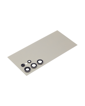 Back Cover Glass With Camera Lens Compatible For Samsung Galaxy S24 Ultra 5G Replacement by MacFactory(No Logo) (Aftermarket Plus) (Titanium Gray) Replacement By MacFactory