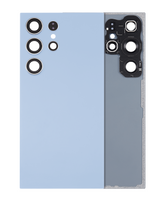 Back Cover Glass With Camera Lens Compatible For Samsung Galaxy S24 Ultra 5G (No Logo) (Aftermarket Plus) (Titanium Blue)