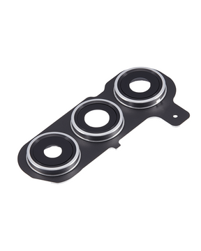 Back Camera Lens Replacement With Cover Bezel Ring Compatible For Samsung Galaxy S24 Plus 5G (Marble Gray)