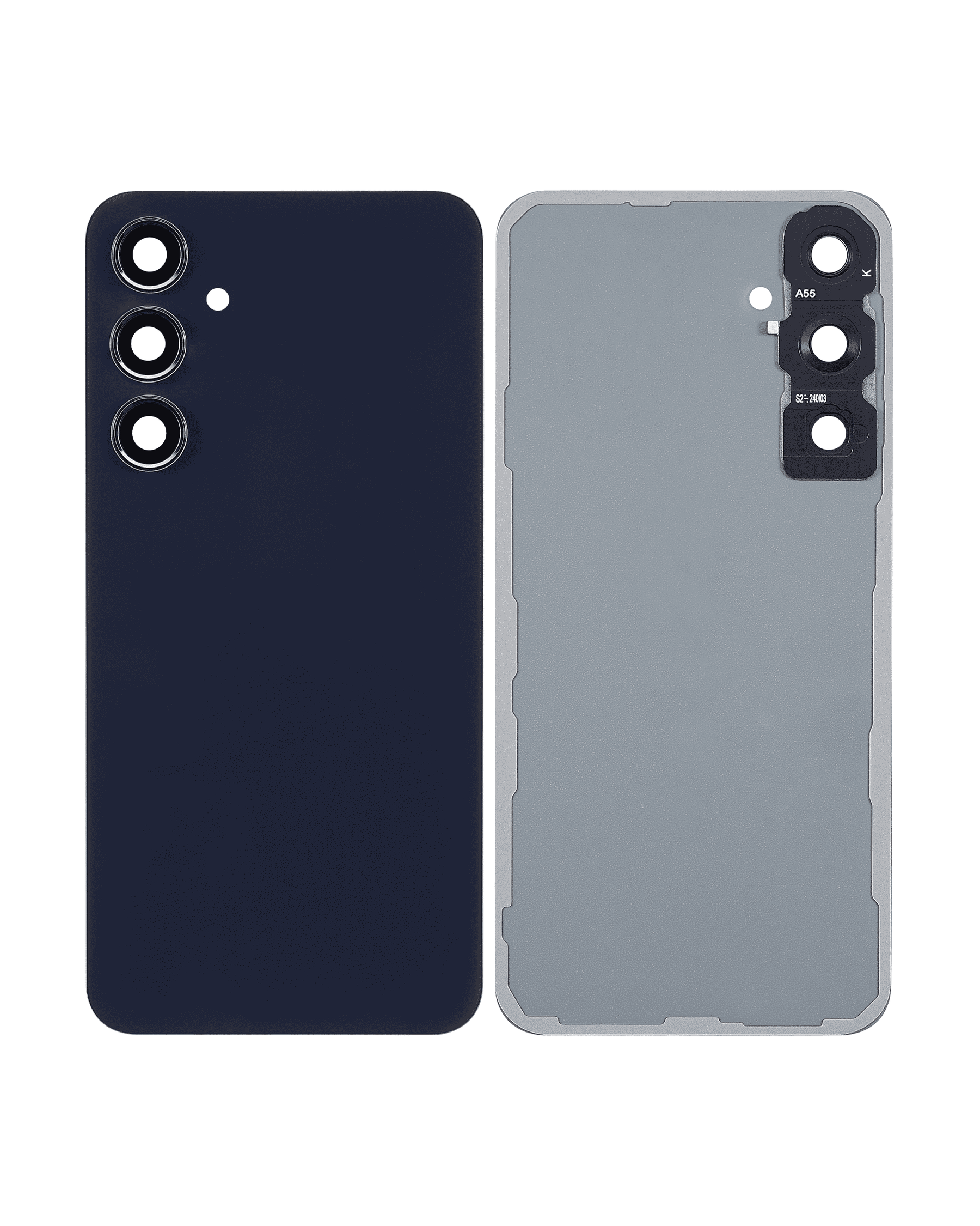 Replacement Back Cover Glass With Camera Lens Compatible For Samsung Galaxy A55 5G (A556 / 2024) (No Logo) (Vemake) (Navy)
