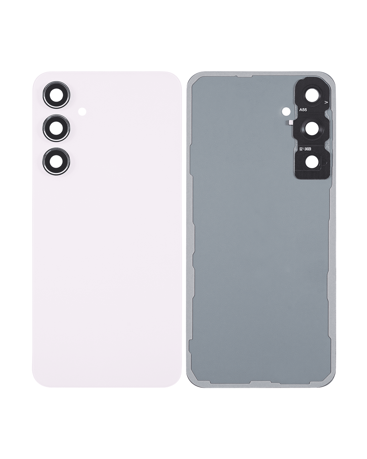 Replacement Back Cover Glass With Camera Lens Compatible For Samsung Galaxy A55 5G (A556 / 2024) (No Logo) (Vemake) (Lilac)