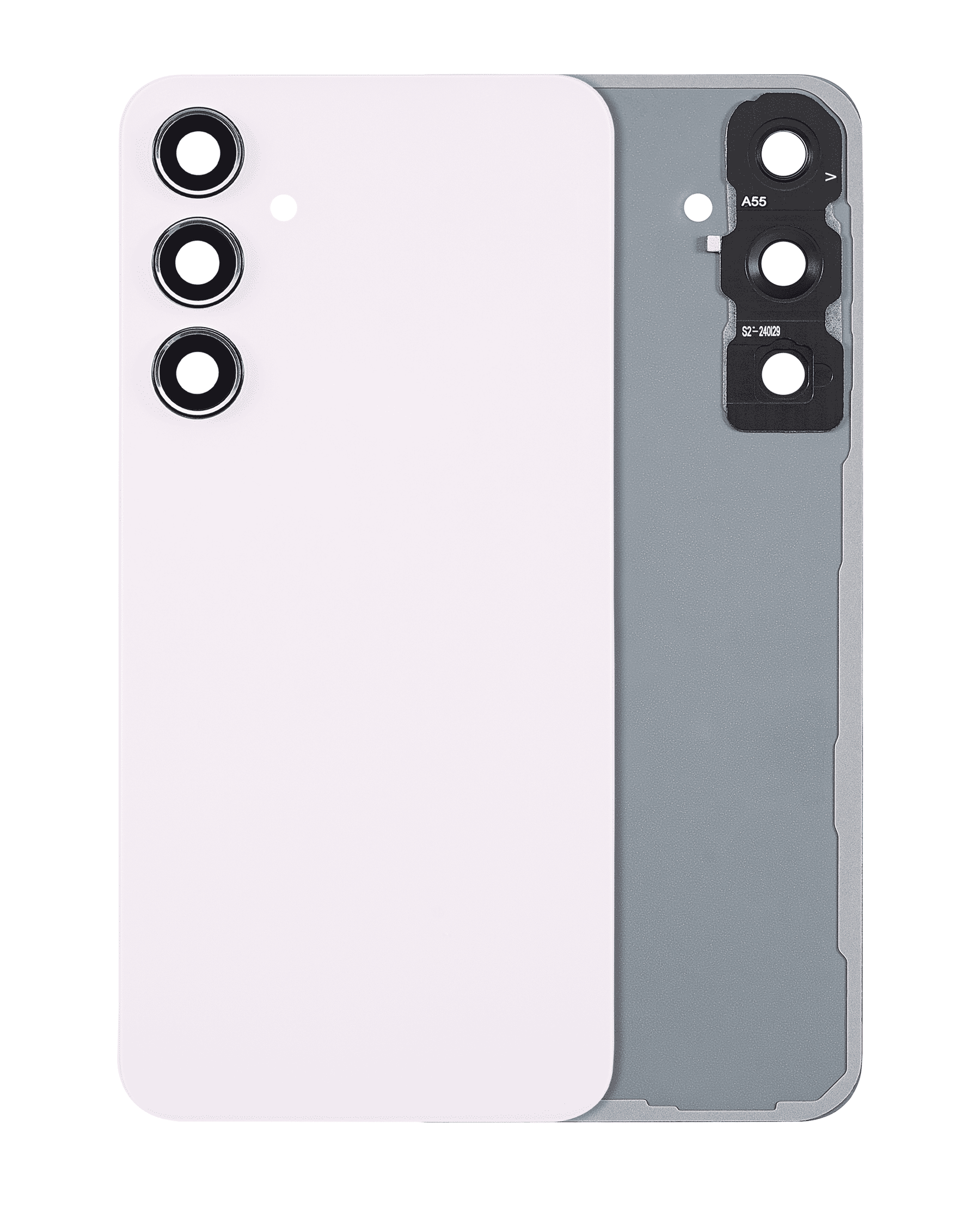 Replacement Back Cover Glass With Camera Lens Compatible For Samsung Galaxy A55 5G (A556 / 2024) (No Logo) (Vemake) (Lilac)