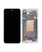 OLED Assembly With Frame Compatible For Samsung Galaxy A55 Replacement (A556 / 2024) (Refurbished) (Iceblue)