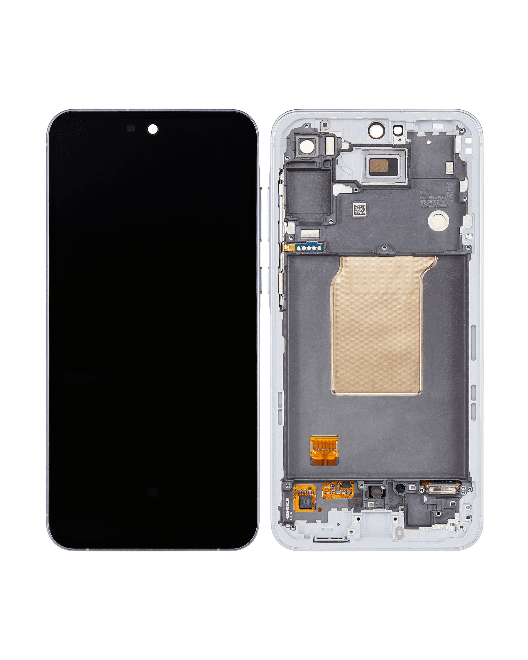 OLED Assembly With Frame Compatible For Samsung Galaxy A55 Replacement (A556 / 2024) (Refurbished) (Iceblue)