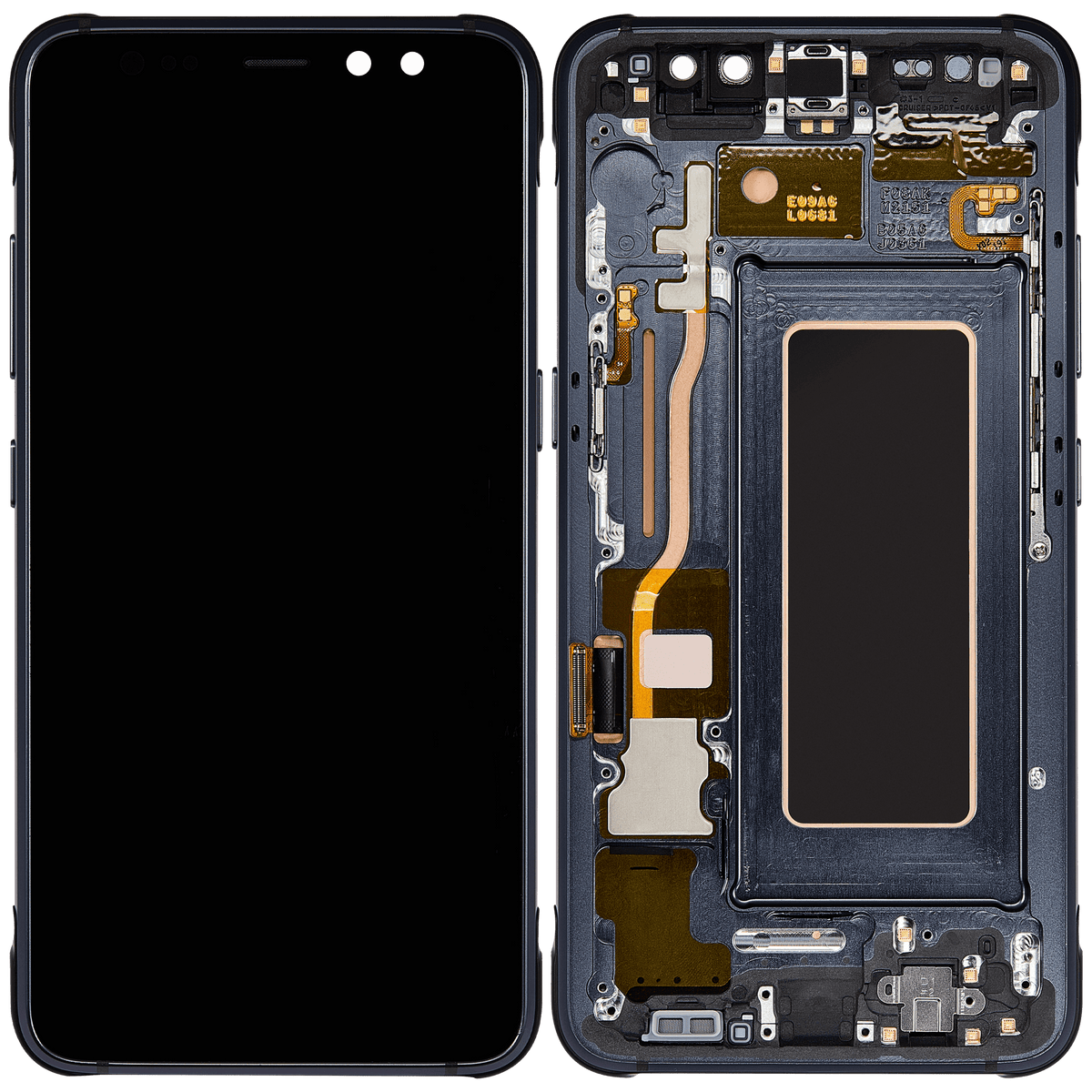 Replacement OLED Assembly With Frame Compatible For Samsung Galaxy S8 Active by Macfactory.Store(Refurbished) (Meteor Gray)