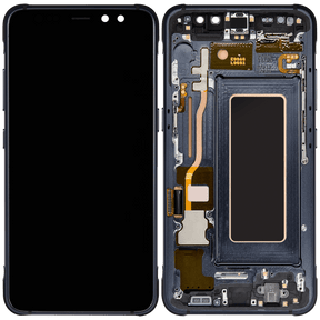 Replacement OLED Assembly With Frame Compatible For Samsung Galaxy S8 Active by Macfactory.Store(Refurbished) (Meteor Gray)