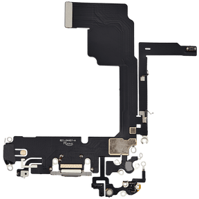 Charging Port Flex Cable Compatible For iPhone 15 Pro (Aftermarket Plus) (White Titanium)
