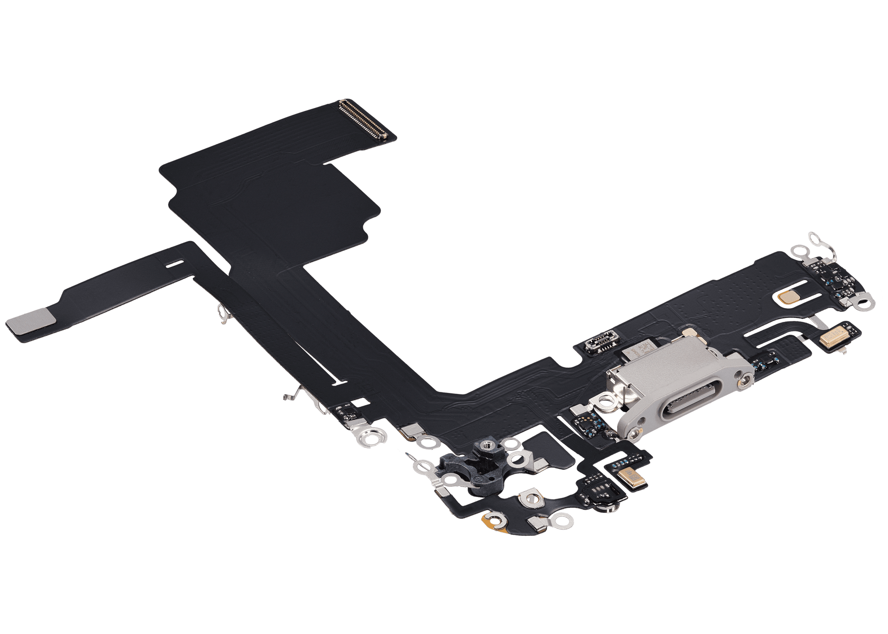 Charging Port Flex Cable Compatible For iPhone 15 Pro (Aftermarket Plus) (White Titanium)