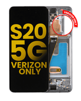 OLED Assembly With Frame Compatible For Samsung Galaxy S20 5G Replacement by Macfactory.Store (Verizon 5G UW Frame Only) (Refurbished) (Cosmic Black)