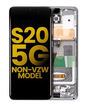 Replacement OLED Assembly With Frame Compatible For Samsung Galaxy S20 5G (Non-Verizon 5G UW Frame) (Refurbished) (Cloud White)