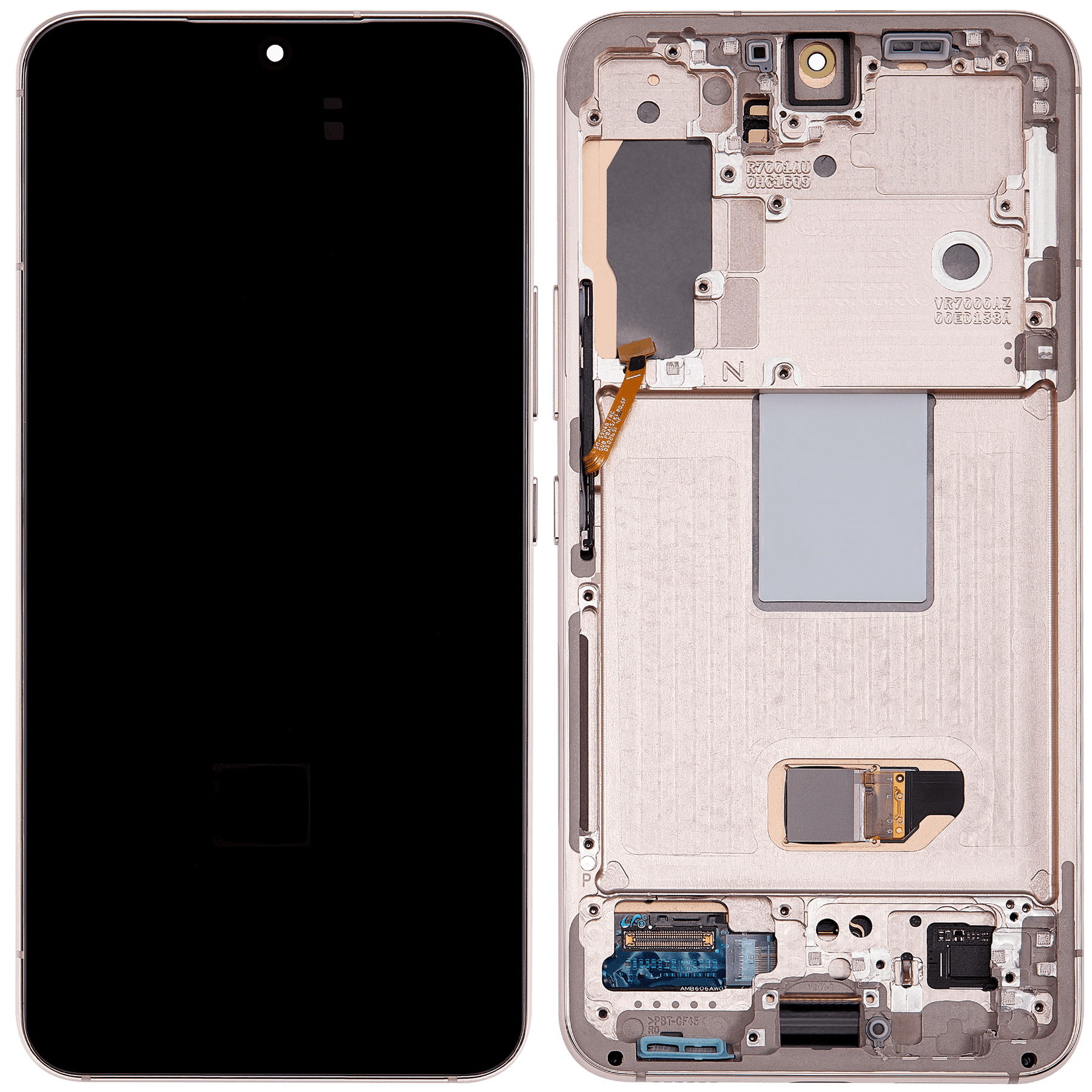 OLED Assembly With Frame Compatible For Samsung Galaxy S22 5G Replacement (US & International Version) (Refurbished) (Pink Gold)