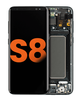 OLED Assembly With Frame Replacement  Compatible For Samsung Galaxy S8 (Blemish: Grade C) (Midnight Black)