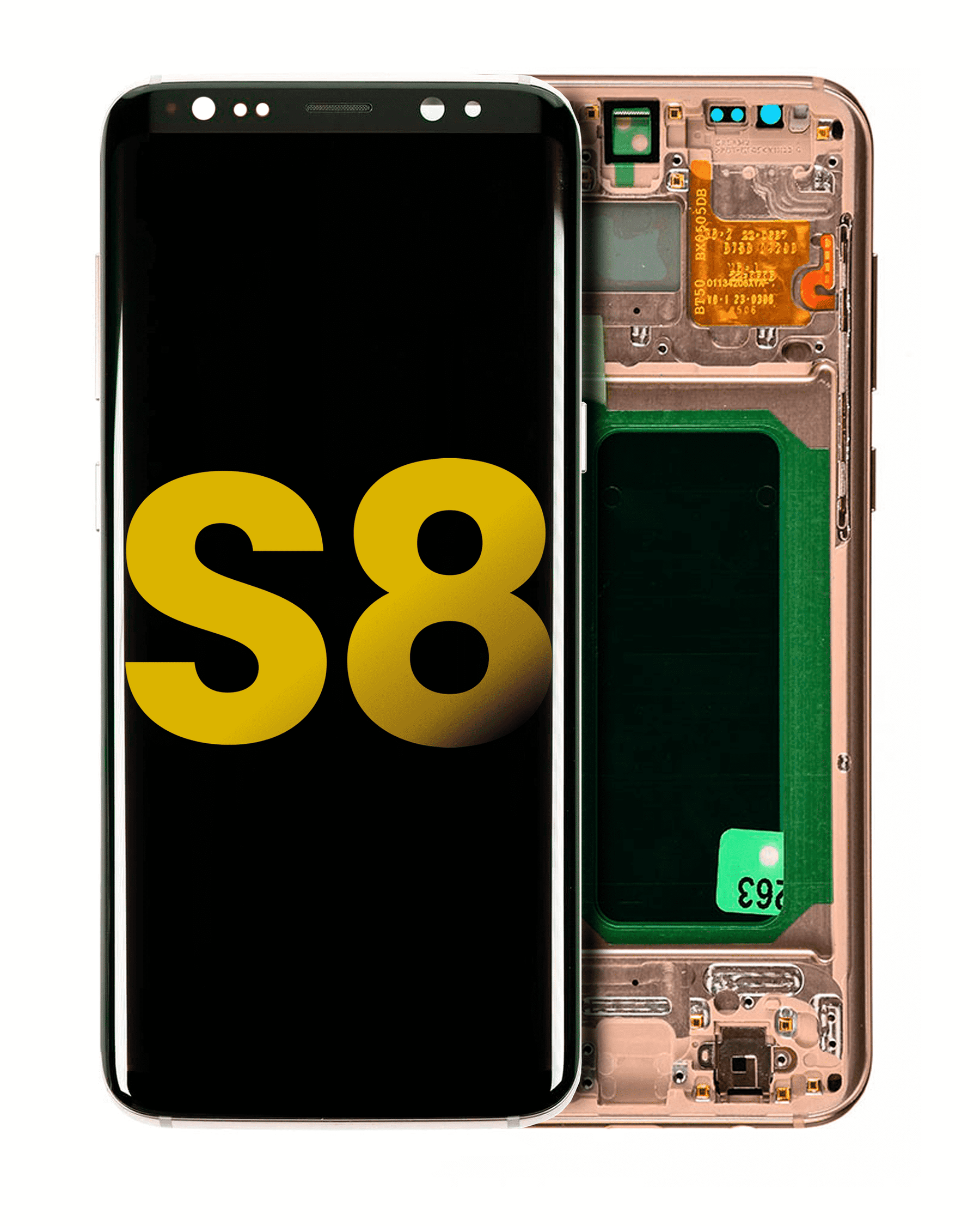 OLED Assembly With Frame Replacement  Compatible For Samsung Galaxy S8 (Refurbished) (Maple Gold)