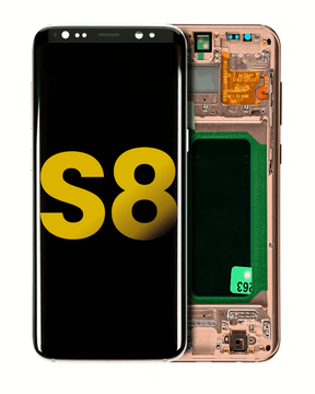 OLED Assembly With Frame Replacement  Compatible For Samsung Galaxy S8 (Refurbished) (Maple Gold)