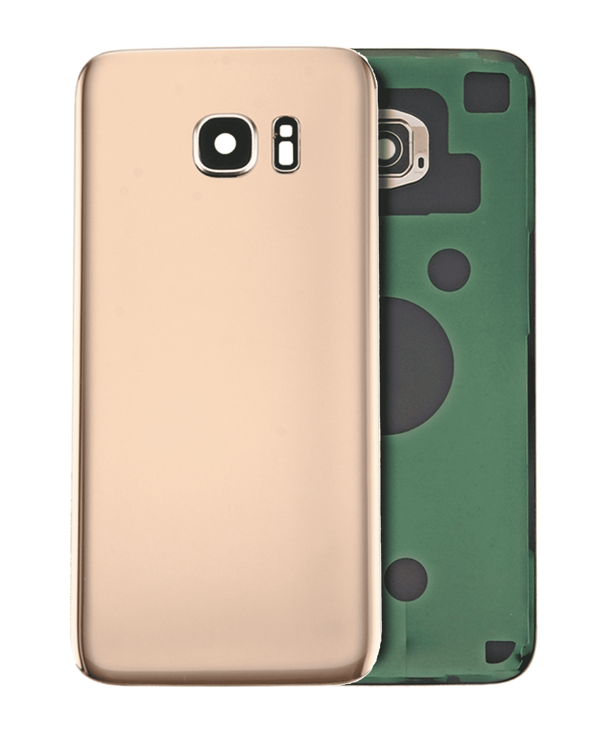 Replacement Back Cover Glass With Camera Lens Compatible For Samsung Galaxy S7 (No Logo) (Vemake) Edge (Gold)