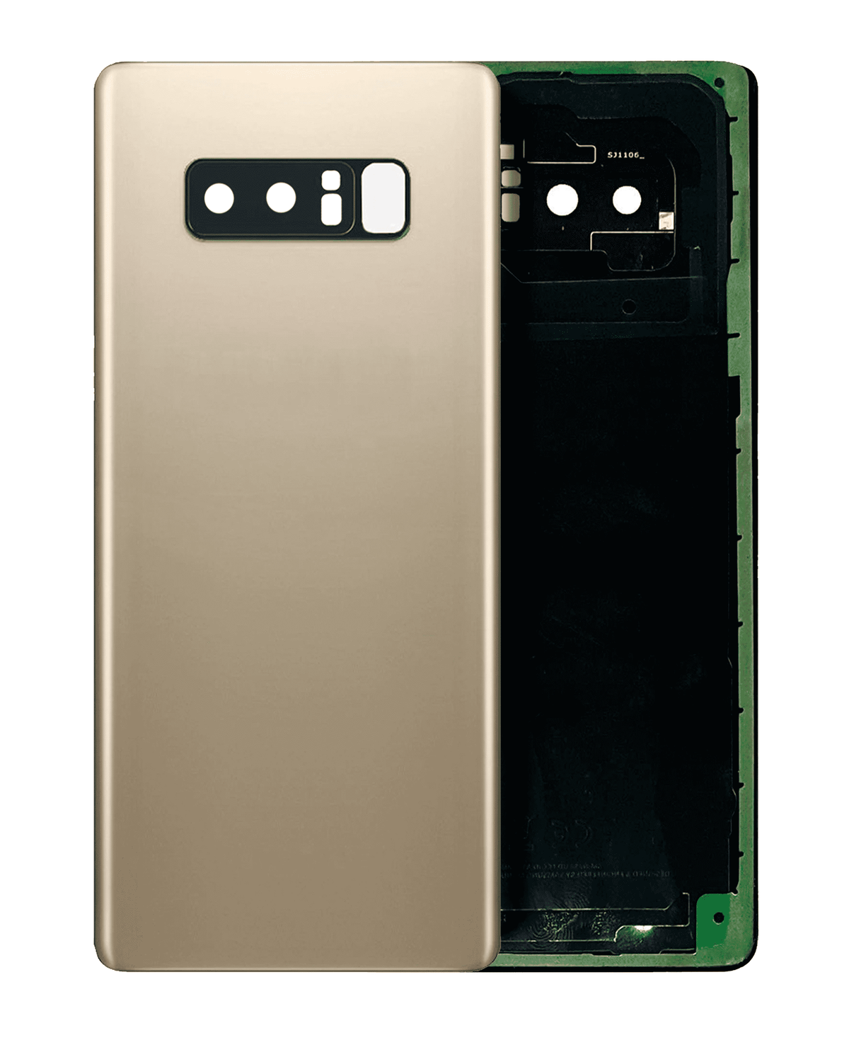 Back Cover Glass With Camera Lens Compatible For Samsung Galaxy Note 8 Replacement (No Logo) (Vemake) (Maple Gold)