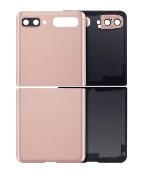 Top & Bottom Back Cover Glass With Camera Lens Compatible For Samsung Galaxy Z Flip 4G (F700) / Z Flip 5G (F707) (Aftermarket Plus) (Mystic Bronze)