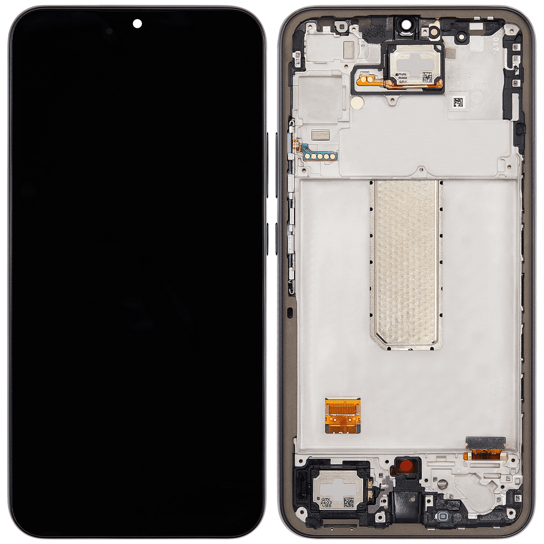 OLED Assembly With Frame Compatible For Samsung Galaxy A34 5G (A346 / 2023) (Refurbished) (Graphite)