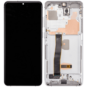 OLED Assembly With Frame Compatible For Samsung Galaxy S20 Ultra 5G Replacement(Refurbished) (Cloud White)
