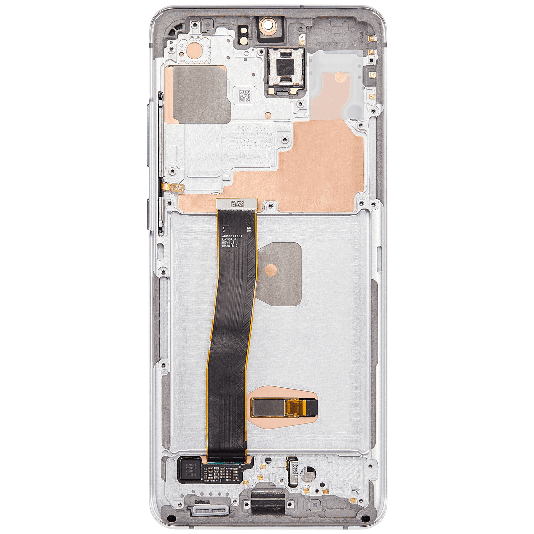 OLED Assembly With Frame Compatible For Samsung Galaxy S20 Ultra 5G Replacement(Refurbished) (Cloud White)