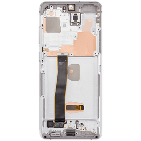 OLED Assembly With Frame Compatible For Samsung Galaxy S20 Ultra 5G Replacement(Refurbished) (Cloud White)
