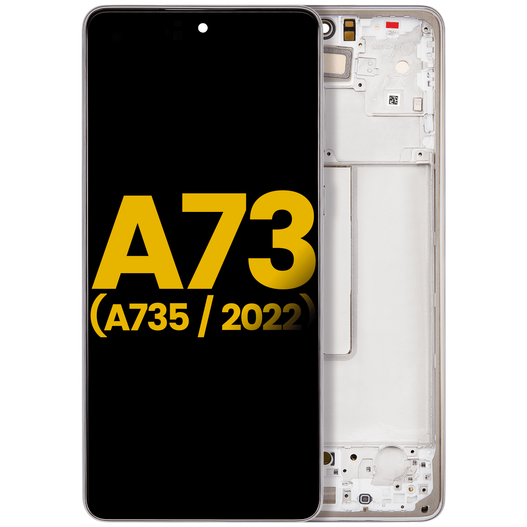 Replacement OLED Assembly With Frame Compatible For Samsung Galaxy A73 (A735 / 2022) (Refurbished) (White)