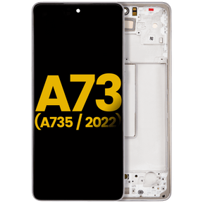 Replacement OLED Assembly With Frame Compatible For Samsung Galaxy A73 (A735 / 2022) (Refurbished) (White)
