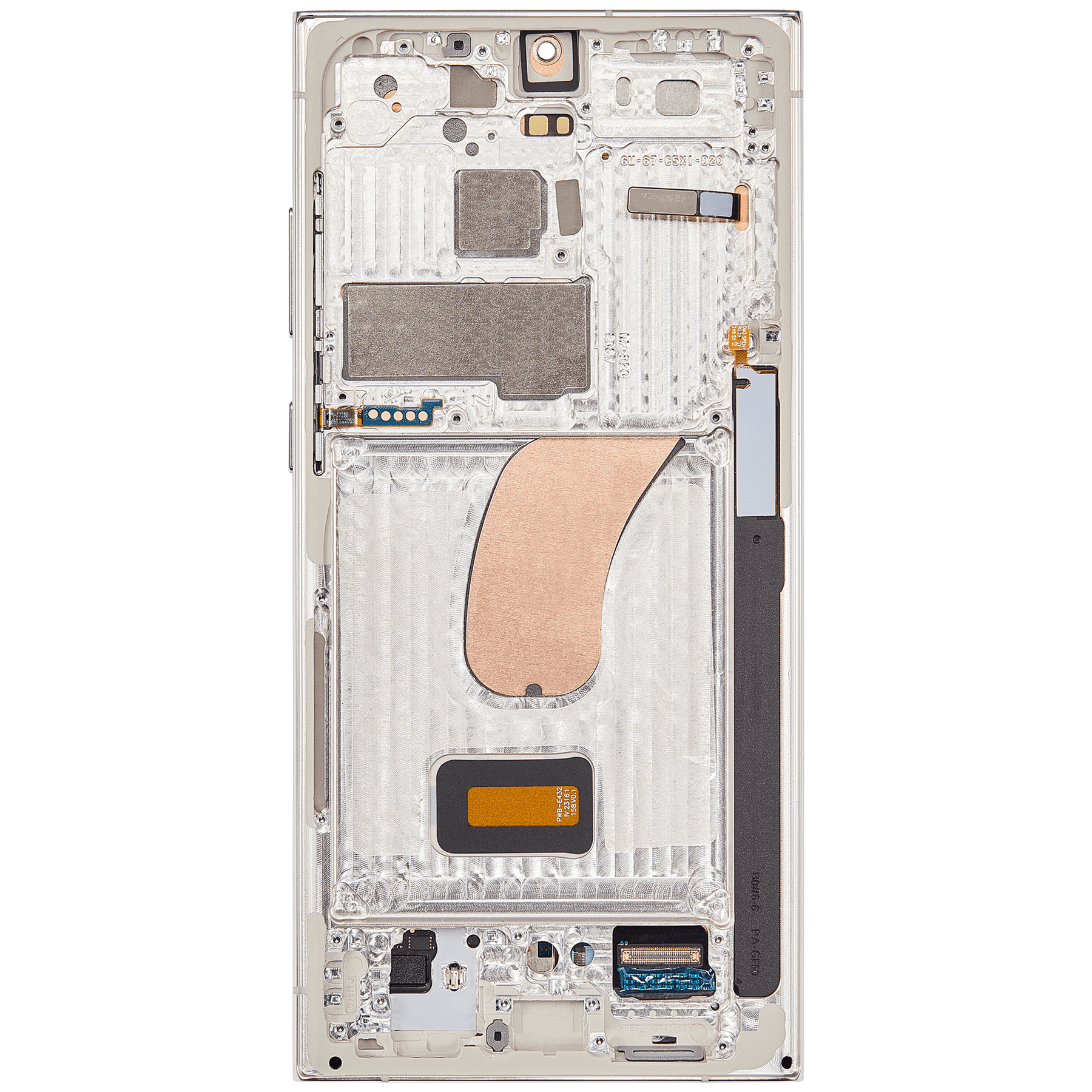 OLED Assembly With Frame Compatible For Samsung Galaxy S23 Ultra Replacement (US & International) (Refurbished) (Cream)