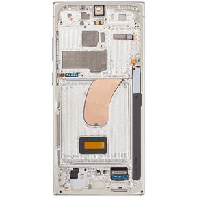 OLED Assembly With Frame Compatible For Samsung Galaxy S23 Ultra Replacement (US & International) (Refurbished) (Cream)