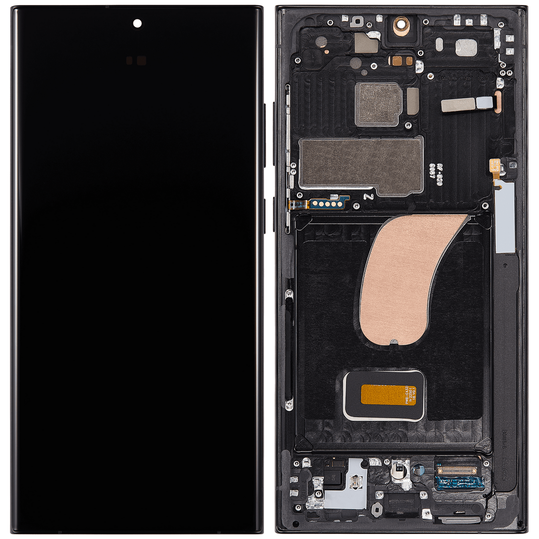 OLED Assembly With Frame Compatible For Samsung Galaxy S23 Ultra Replacement by Macfactory.Store(US & International) (Refurbished) (Graphite / Red)