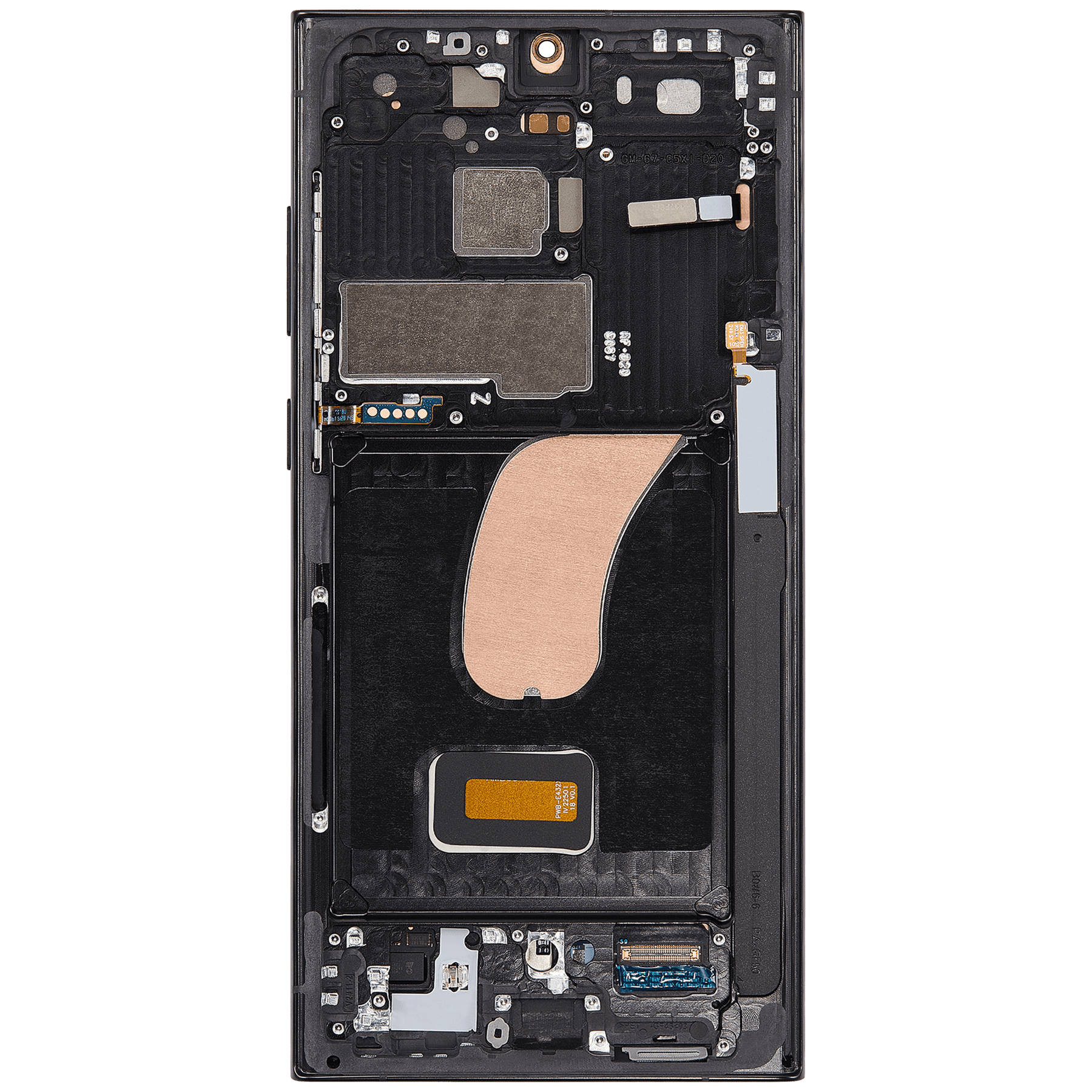 OLED Assembly With Frame Compatible For Samsung Galaxy S23 Ultra Replacement by Macfactory.Store(US & International) (Refurbished) (Graphite / Red)