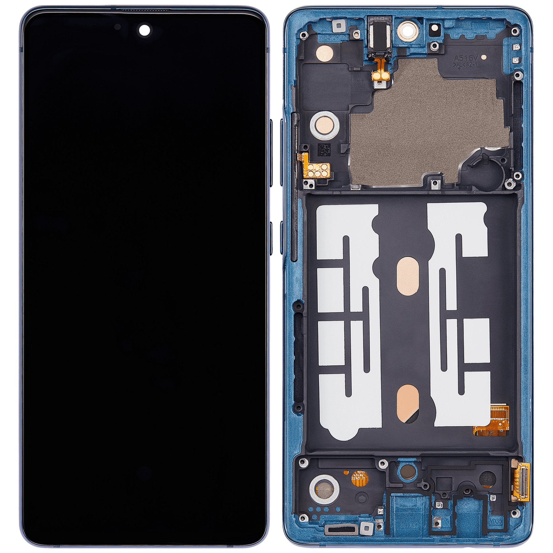 Replacement OLED Assembly With Frame Compatible For Samsung Galaxy A51 5G UW (A516V / 2020) (Verizon 5G UW Frame Only) (Refurbished) (Prism Bricks Blue)