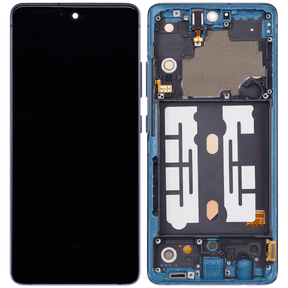 Replacement OLED Assembly With Frame Compatible For Samsung Galaxy A51 5G UW (A516V / 2020) (Verizon 5G UW Frame Only) (Refurbished) (Prism Bricks Blue)