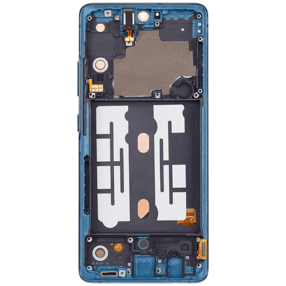Replacement OLED Assembly With Frame Compatible For Samsung Galaxy A51 5G UW (A516V / 2020) (Verizon 5G UW Frame Only) (Refurbished) (Prism Bricks Blue)