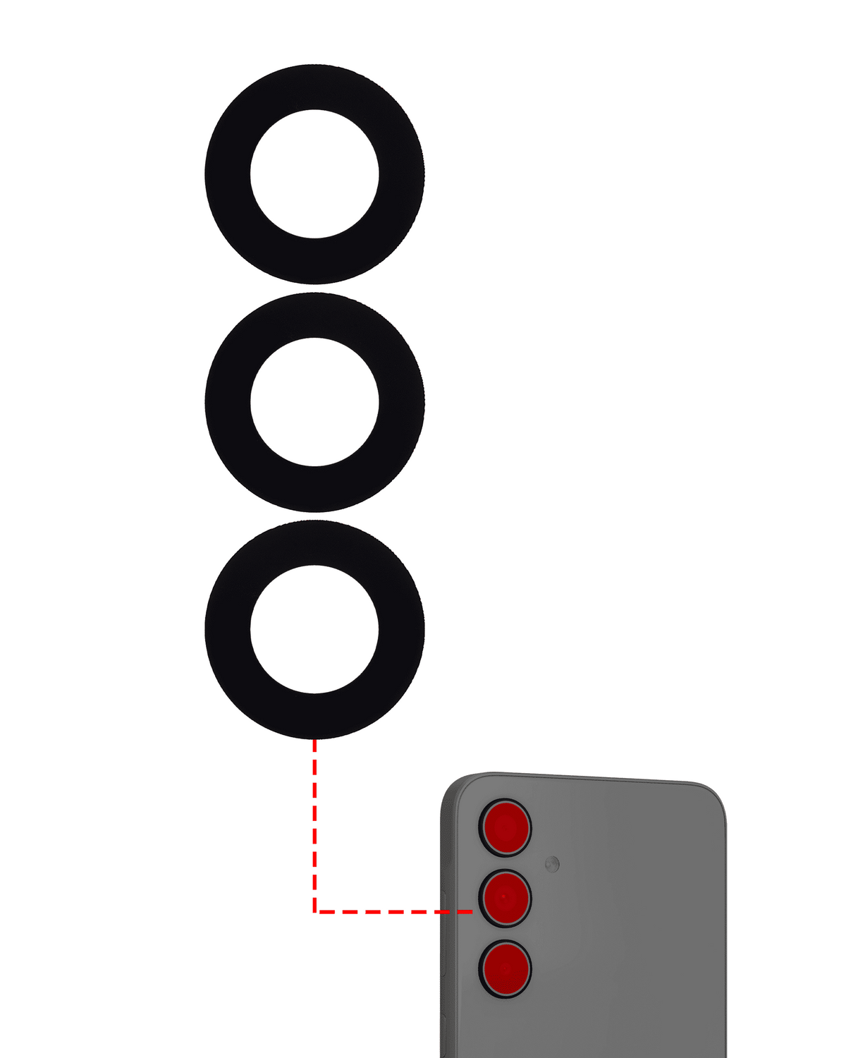 Back Camera Lens (Glass Only) With Adhesive Compatible For Samsung Galaxy A35 5G (A356 / 2024)