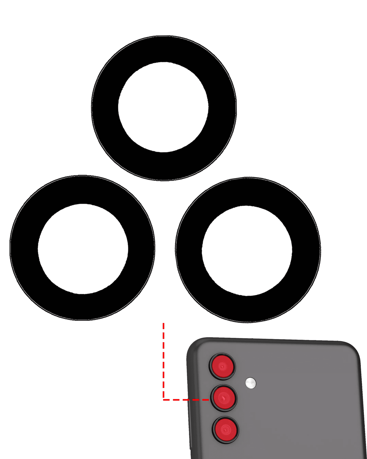 Back Camera Lens (Glass Only) With Adhesive Compatible For Samsung Galaxy M14 (M146 / 2023)