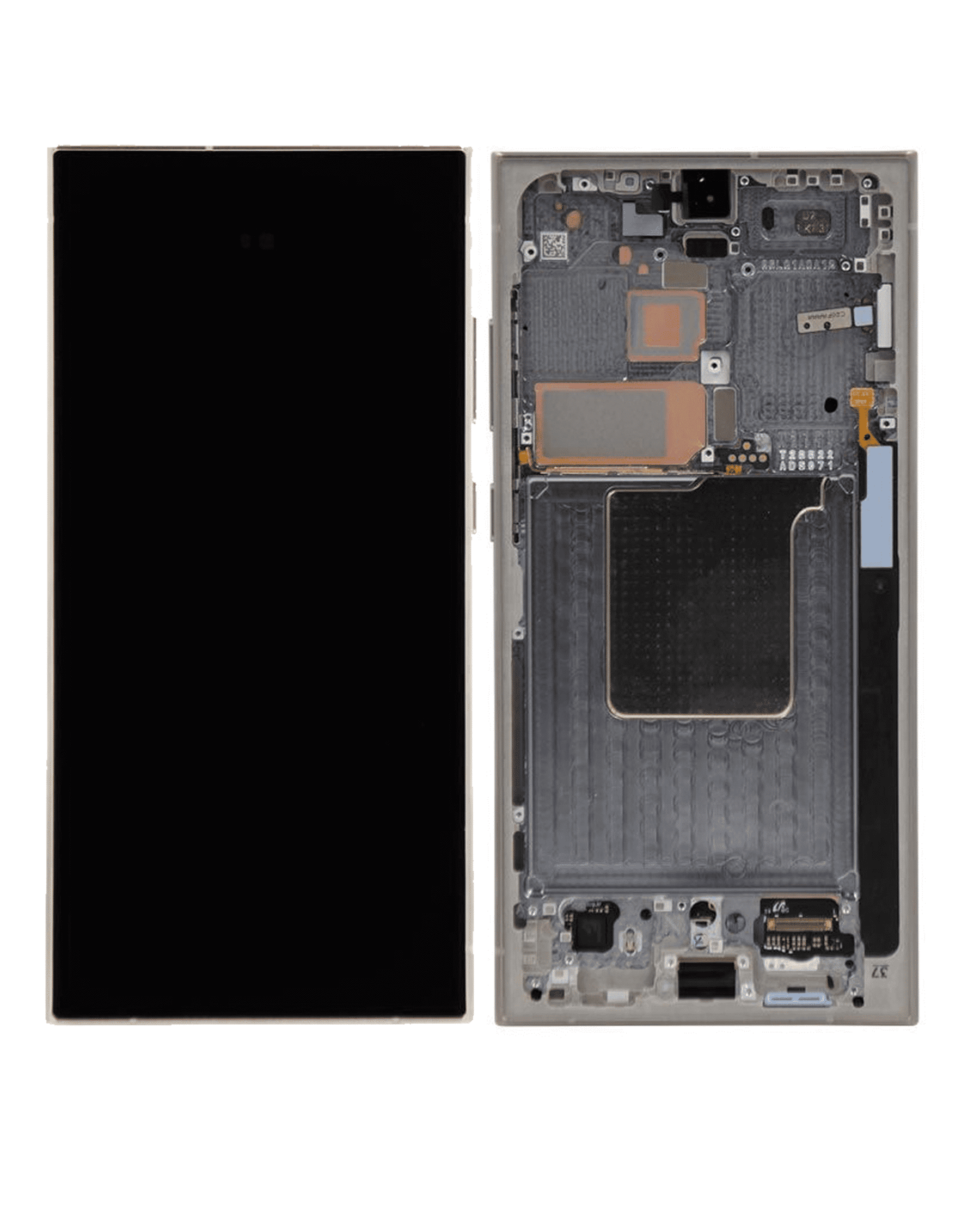 OLED Assembly With Frame Compatible For Samsung Galaxy S24 Ultra Replacement By MacFactory (Vemake) (Titanium Gray)