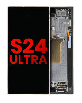 OLED Assembly With Frame Compatible For Samsung Galaxy S24 Ultra Replacement (Vemake) (Titanium Black)