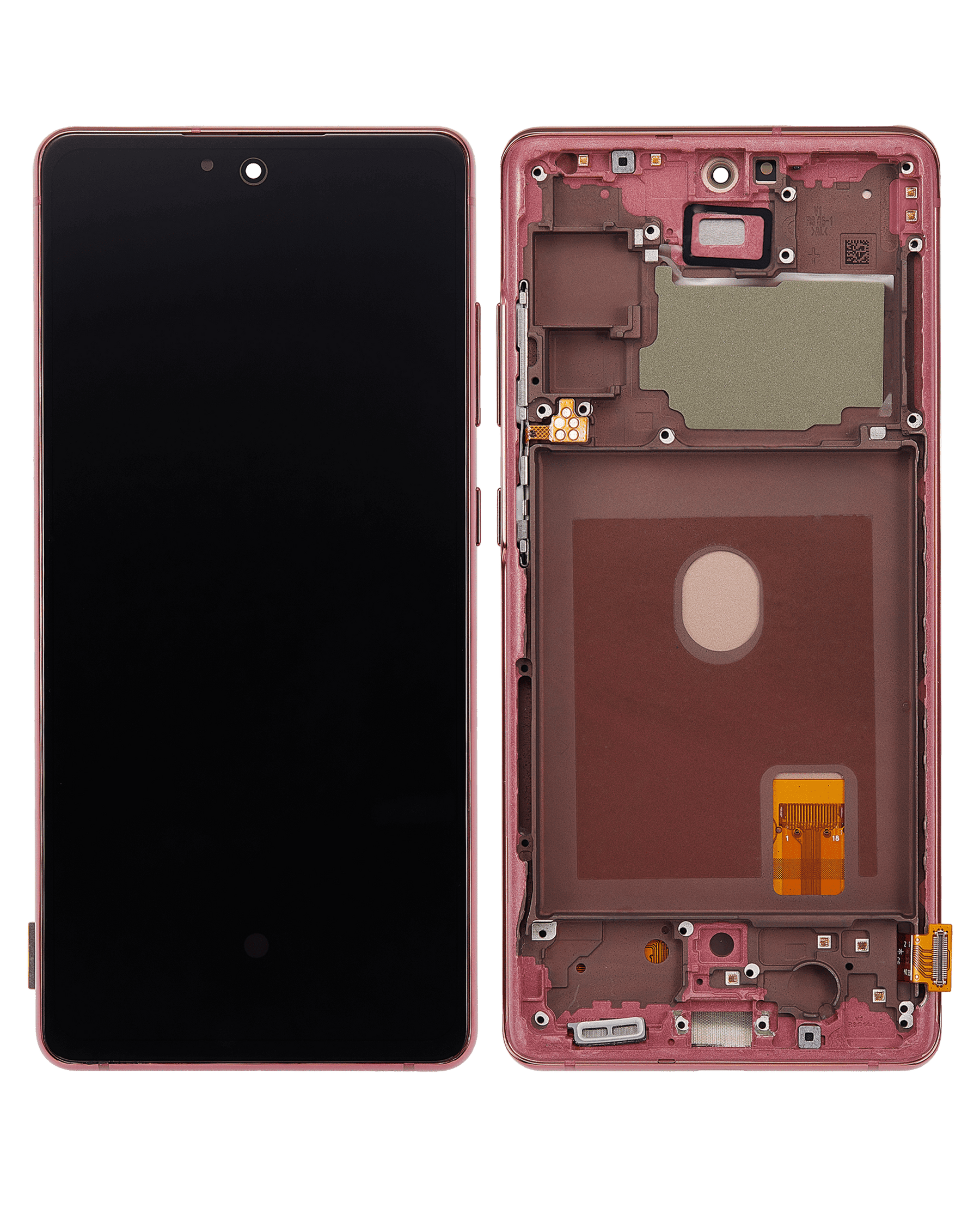 Replacement OLED Assembly With Frame Compatible For Samsung Galaxy S20 FE 4G / 5G (Refurbished) (Cloud Red)