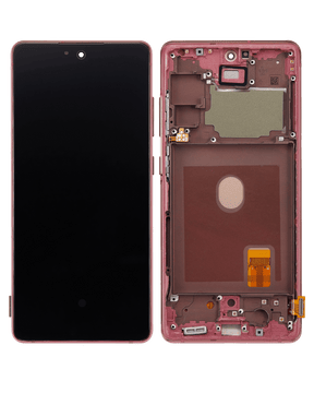 Replacement OLED Assembly With Frame Compatible For Samsung Galaxy S20 FE 4G / 5G (Refurbished) (Cloud Red)