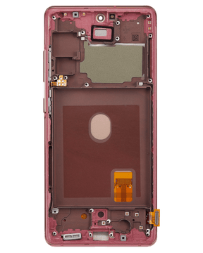 Replacement OLED Assembly With Frame Compatible For Samsung Galaxy S20 FE 4G / 5G (Refurbished) (Cloud Red)