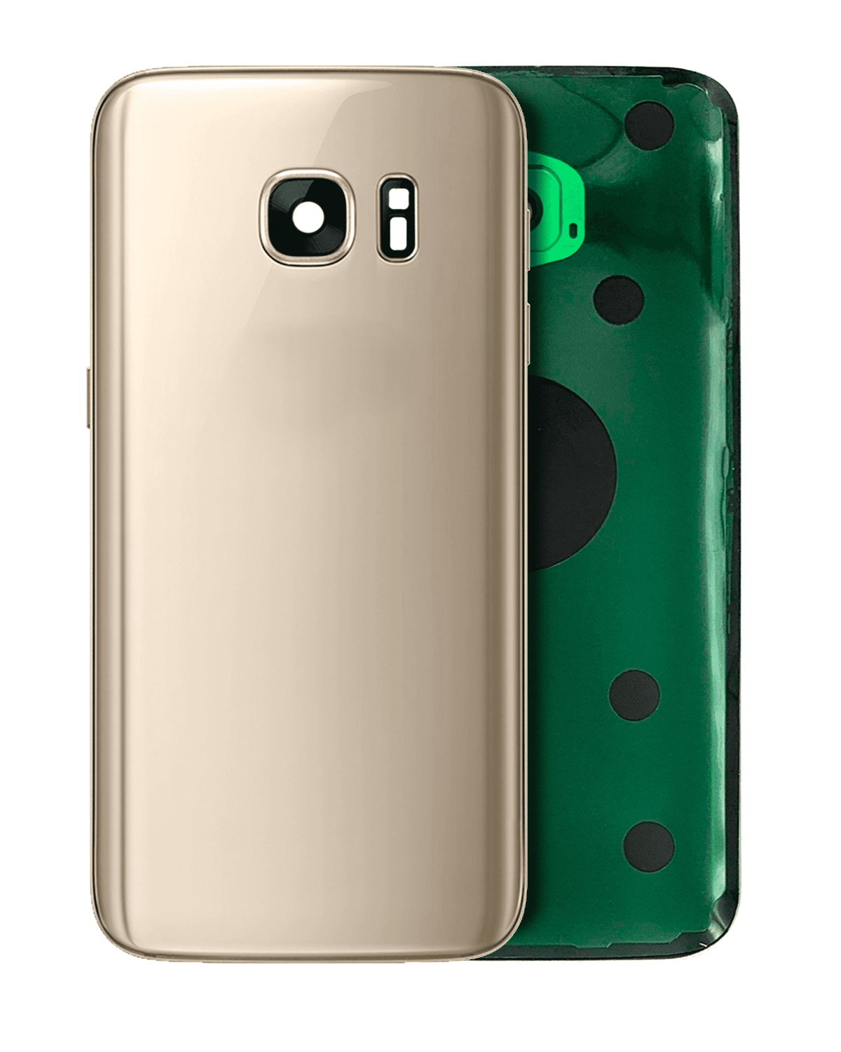 Back Cover Glass With Camera Lens Compatible For Samsung Galaxy S7 Replacement (No Logo) (Vemake) (Gold Platinum)