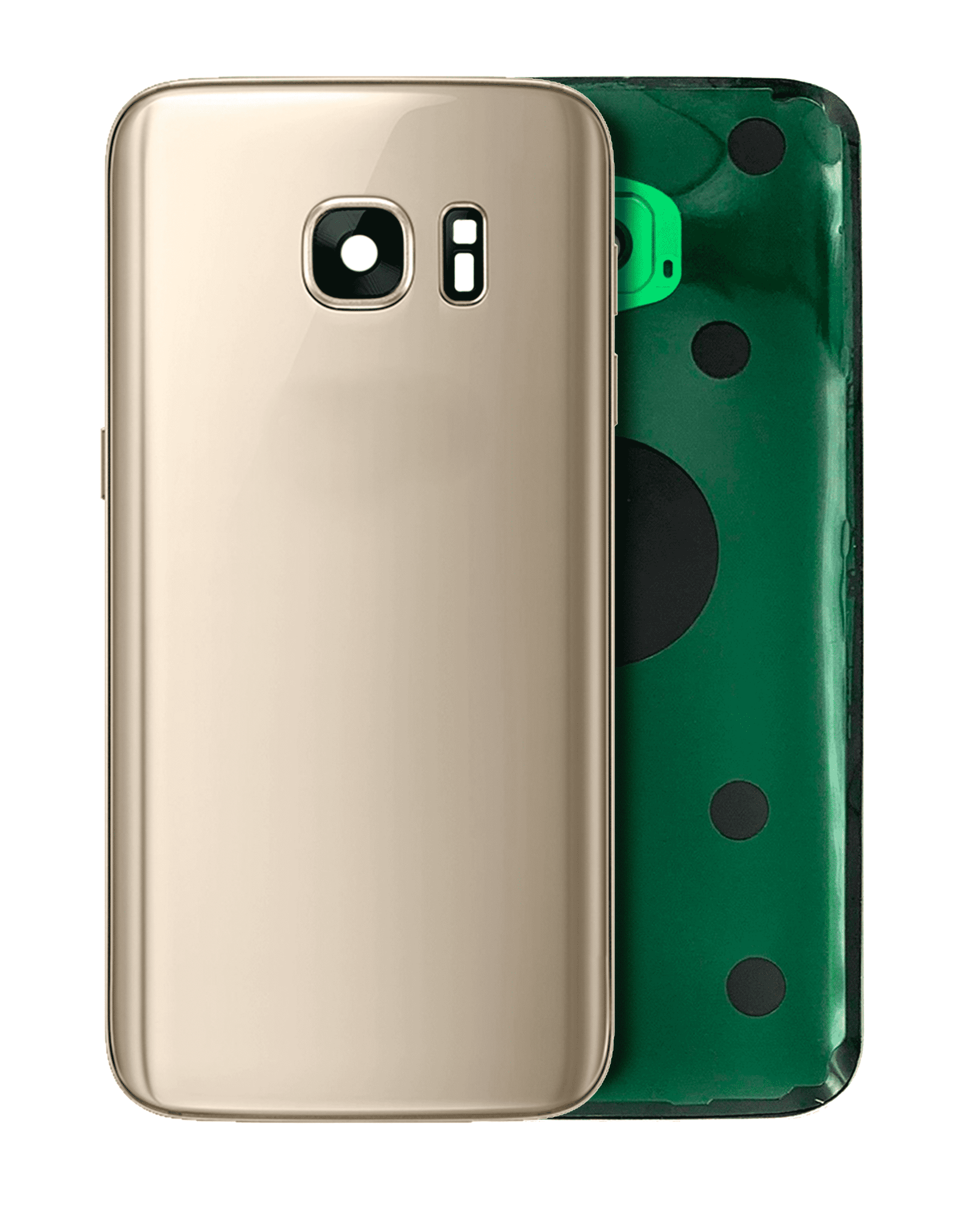 Back Cover Glass With Camera Lens Compatible For Samsung Galaxy S7 Replacement (No Logo) (Vemake) (Gold Platinum)