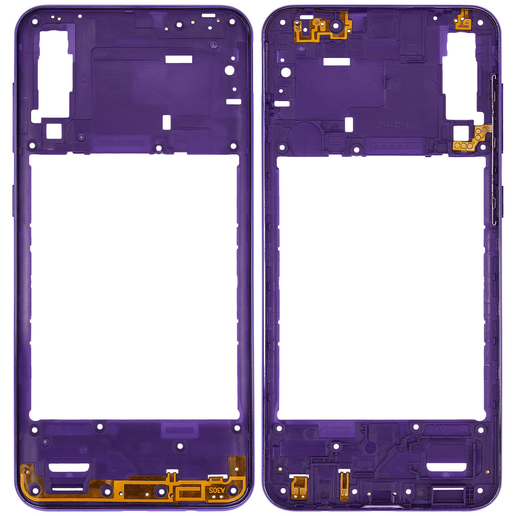 Mid-Frame Housing Compatible For Samsung Galaxy A30s (A307 / 2019) (Vemake) (Prism Crush Violet)