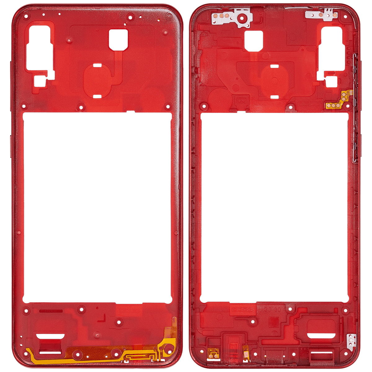 Mid-Frame Housing Compatible For Samsung Galaxy A30 (A305 / 2019) (Vemake) (Red)