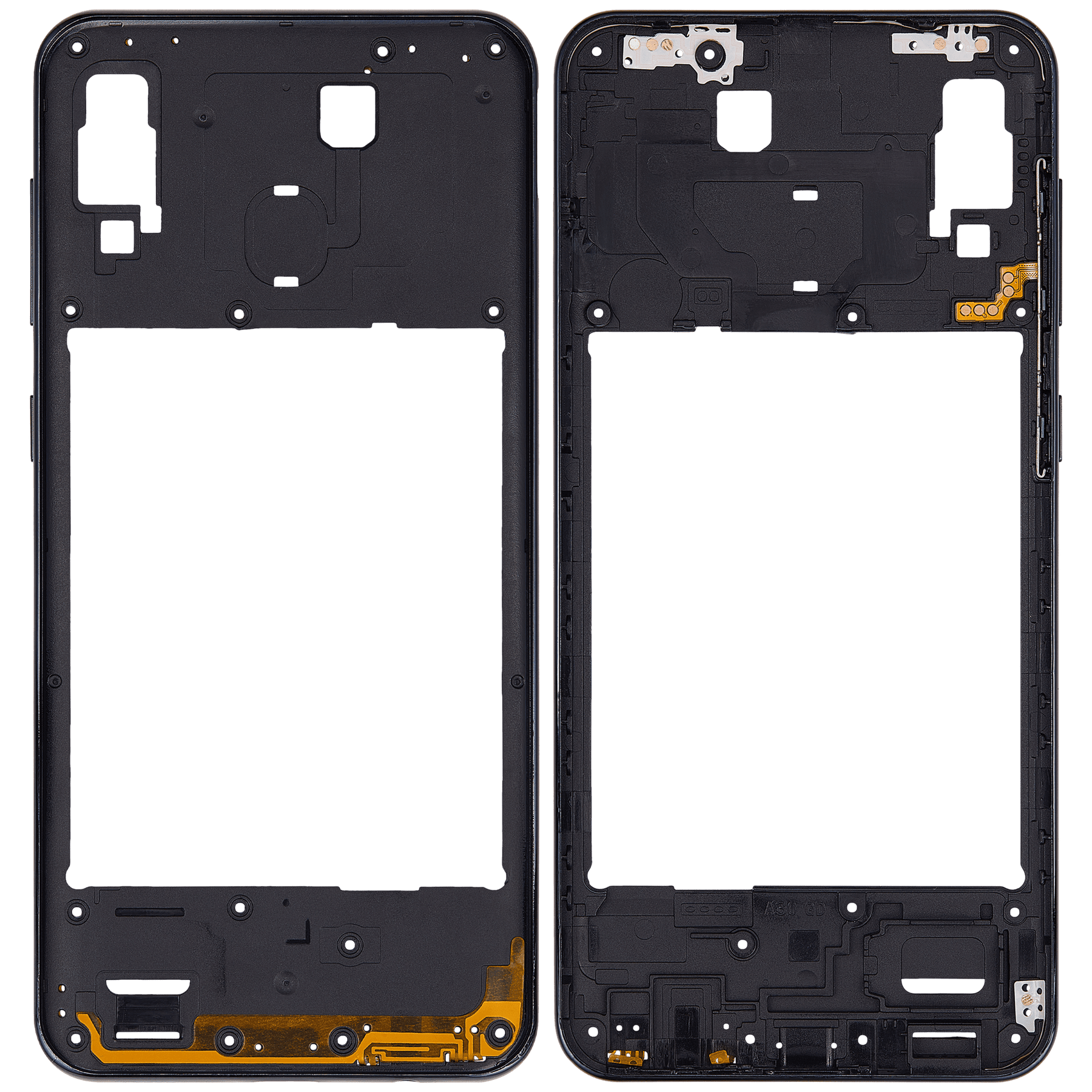 Mid-Frame Housing Compatible For Samsung Galaxy A30 (A305 / 2019) (Vemake) (Black)